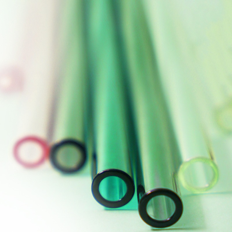 Factory supply 12x 200mm transparent High Borosilicate colored glass straw high temperature resistant environmental protection milk tea straw