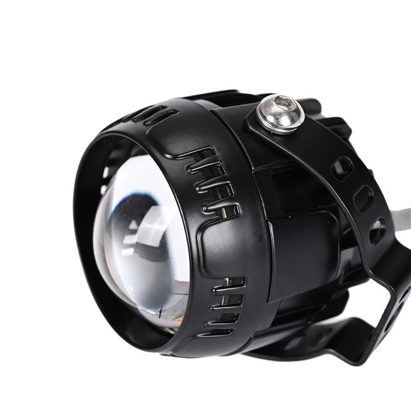 Factory Direct Sales Motorcycle Spotlights, High-Brightness Far and Near Modified External Led Headlights, Two-Color Small Steel Cannon Protection