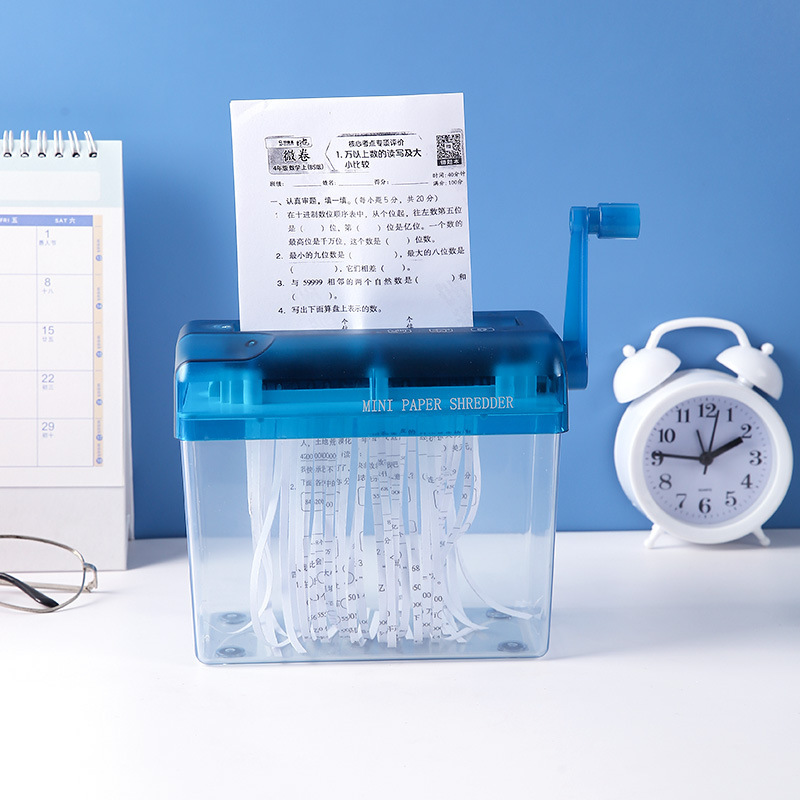Cross-border Hot Shredder Office Home Mini Manual Shredder Desktop Hand Crushed File Shredder
