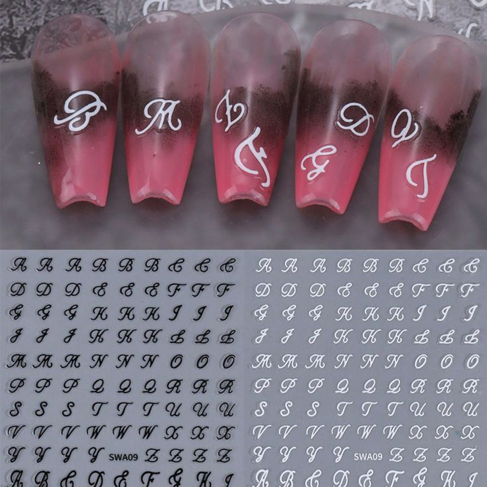 Новые наклейки для ногтей оптом японский стиль ретро английские буквы 3D наклейки для ногтей