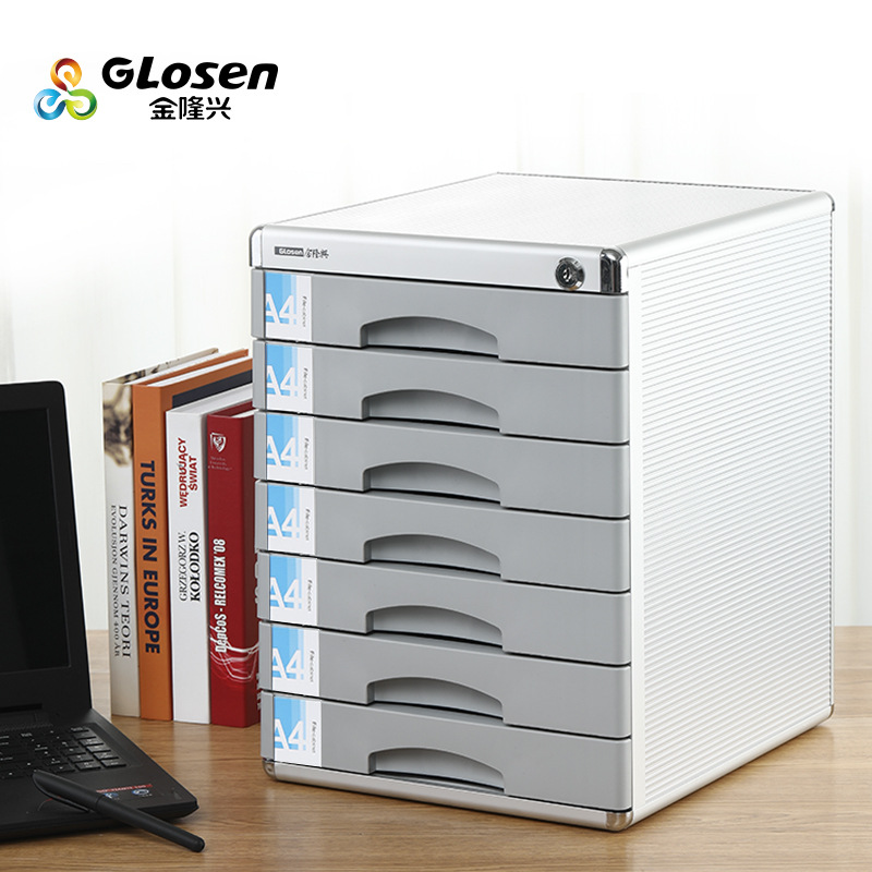Desktop File Cabinet Office with Lock Aluminum Alloy Multi-layer Combination Cabinet A4 File Storage Cabinet Drawer Type