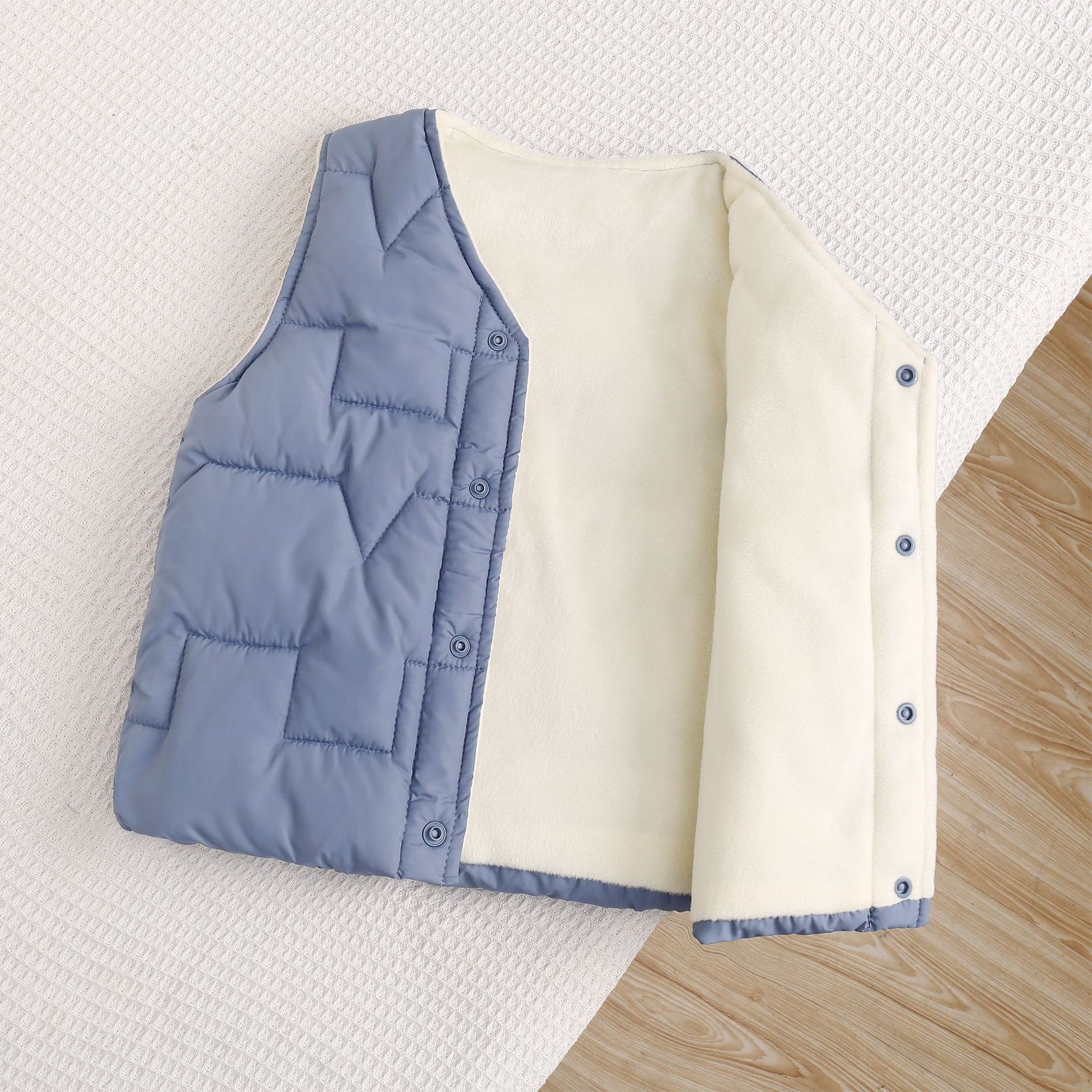 2025 Autumn and Winter New Children's down Cotton Vest Boys and Girls Baby Plush Cotton Vest Small, Medium and Large Children's Waistcoat