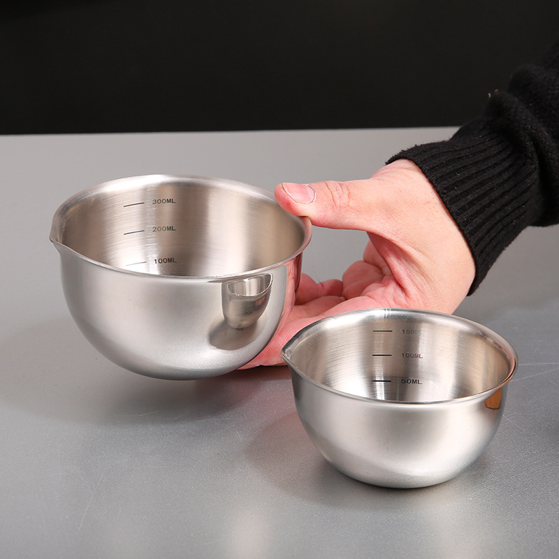 миска для выпечки из нержавеющей стали 304, утолщенная, с градацией, чаша для риса, яиц, ингредиентов для прикорма