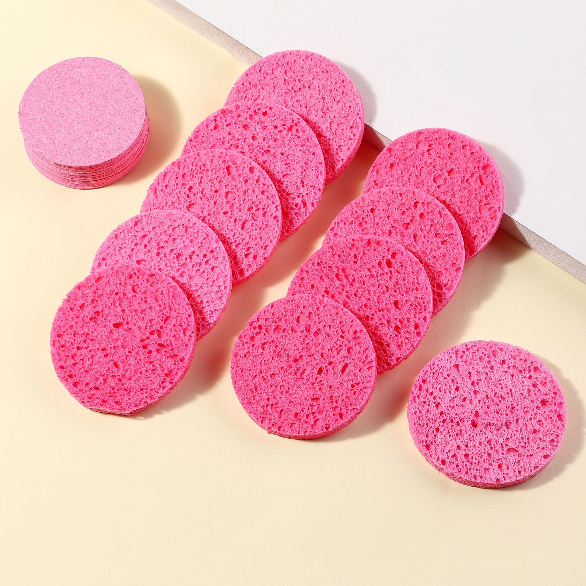 Cross-Border Natural Compressed Heart-Shaped Face Wash Sponge Biodegradable Wood Pulp Cotton Face Wash Sponge Makeup Remover Cleansing Cleansing Sponge Spa