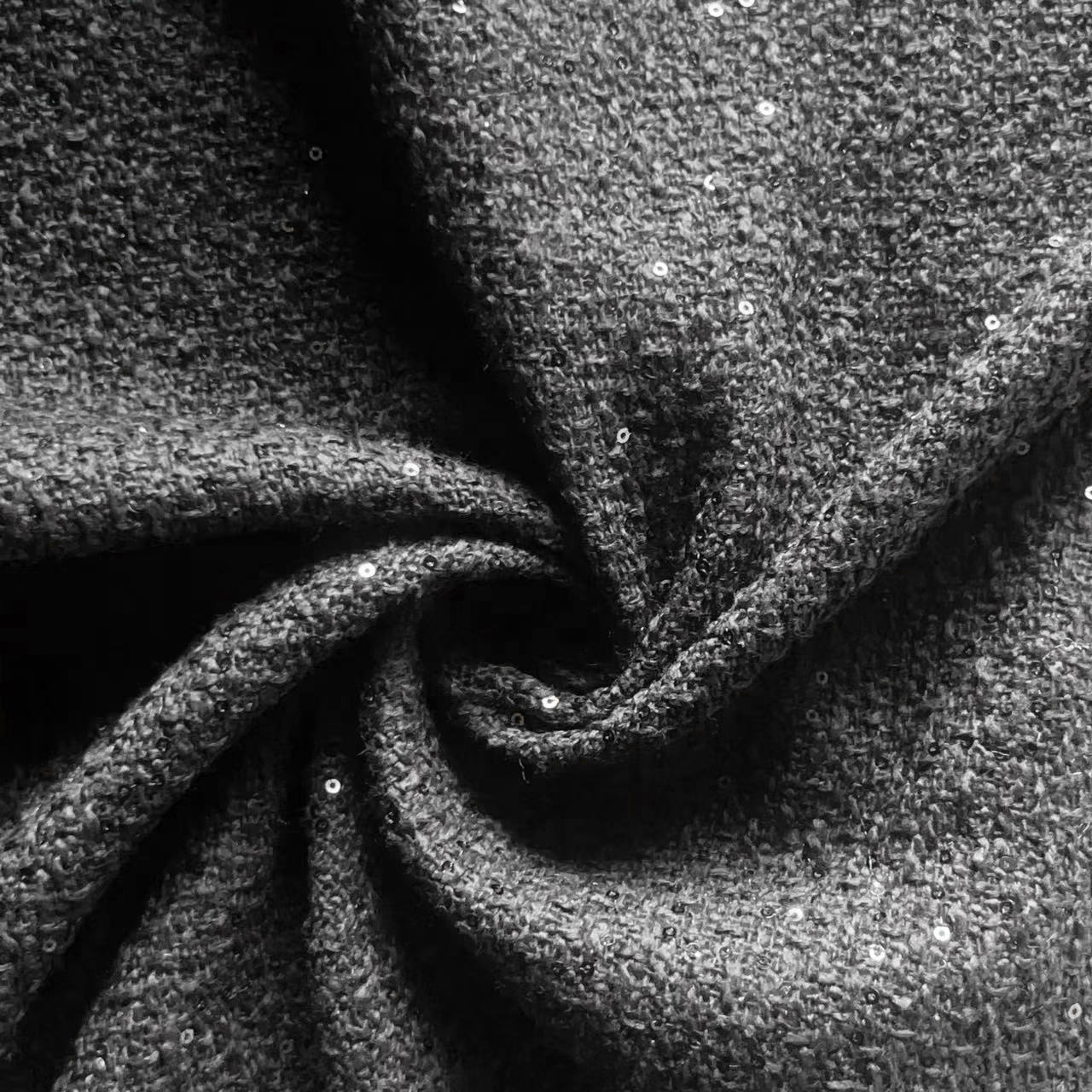 Woolen Small Fragrant Style Plain Icelandic Wool Sequins Embroidered Women's Outwear Vest Luggage Shoe Material Woolen Fabric