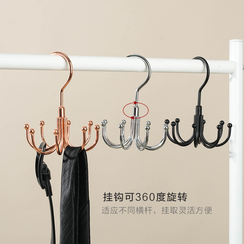 Cross-Border Creativity 360 ° Rotatable Eight-Claw Hook Underwear Suspender Hook Hat Tie Hook Storage Rack