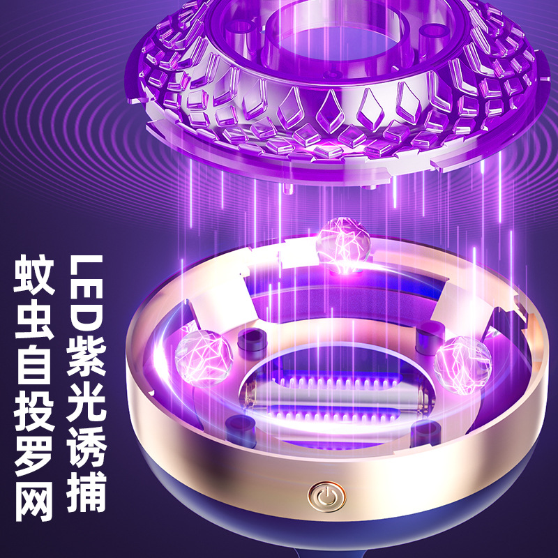 Birdcage Household Mosquito Killer Lamp USB Electric Shock Mosquito Killer Rechargeable Indoor Mosquito Repellent Dormitory Outdoor Mosquito Lamp