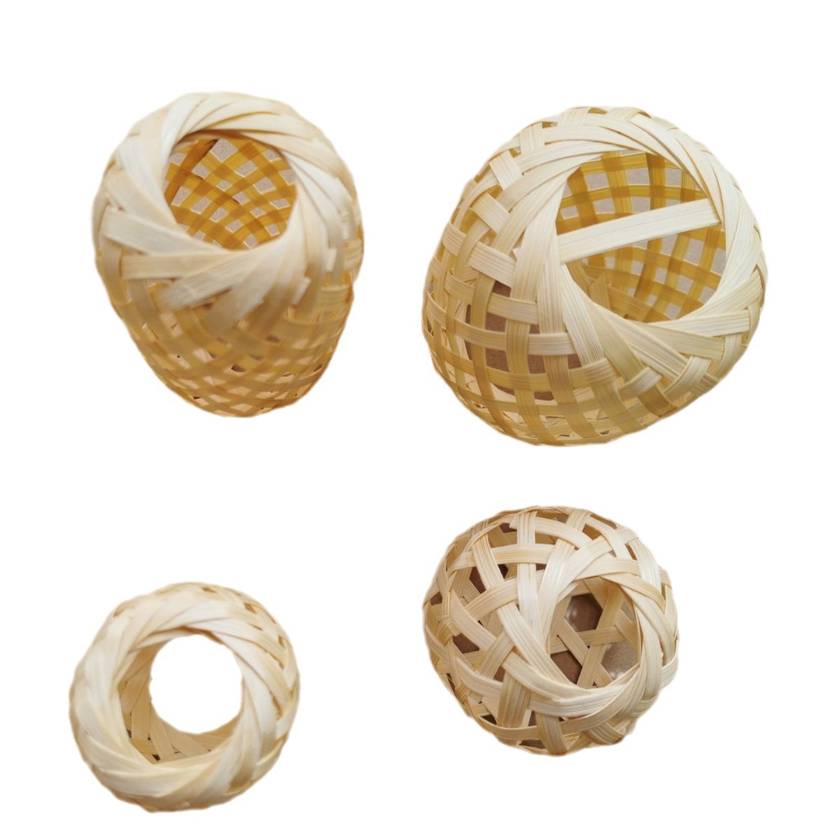 Purely Hand-Woven Small Lanterns, Mini Cut Out Lampshades, Bamboo Long Lanterns, Internet Celebrity Chaoshan Wholesale Decorative Pendants