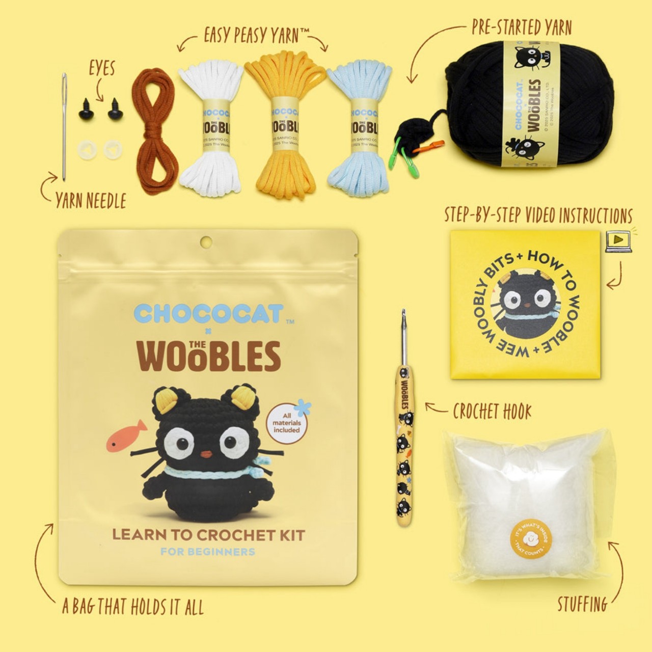 Cross-Border Hot-Selling Wool Hand-Knitted Doll DIY Crochet Production Crochet Material Package English Video Tutorial