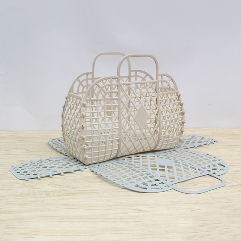 Wholesale Diamond plastic portable bath basket plastic sundries basket bathroom storage basket assembly wash basket soft basket