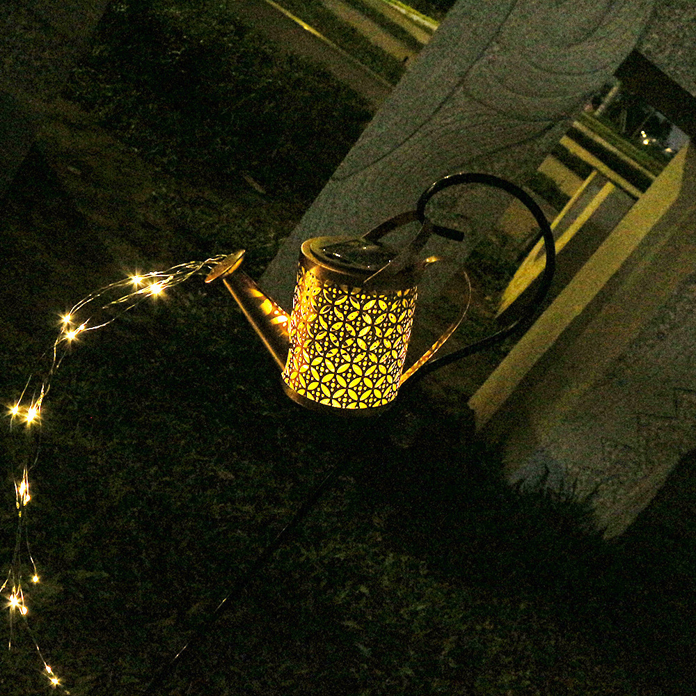 Lawn Lamp Solar Iron Shower Floor Lamp Kettle Outdoor Waterproof Courtyard Decoration Garden Lamp Wholesale