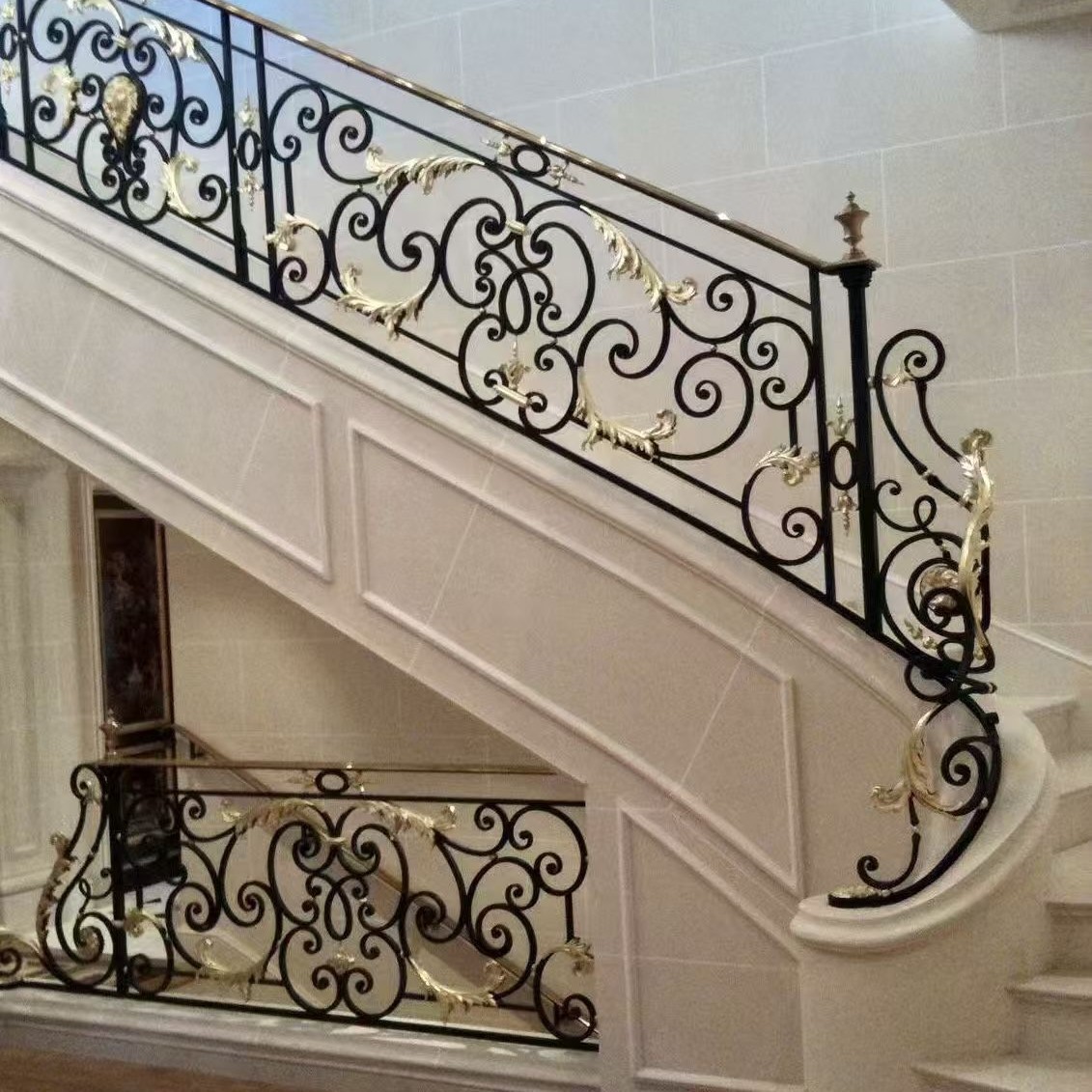 European-Style Wrought Iron Stair Handrails, Indoor and Outdoor Balcony Guardrails, Home Corridor French Railings, Attic Stair Handrails