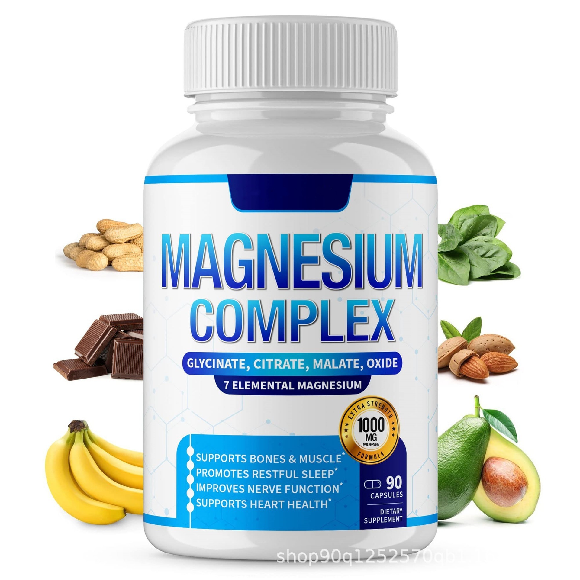 Cross-Border Tk Amazon Hot Selling Compound Magnesium Capsules 90 Capsules Hot Selling Spot Direct Delivery in the United States Can Be Oem