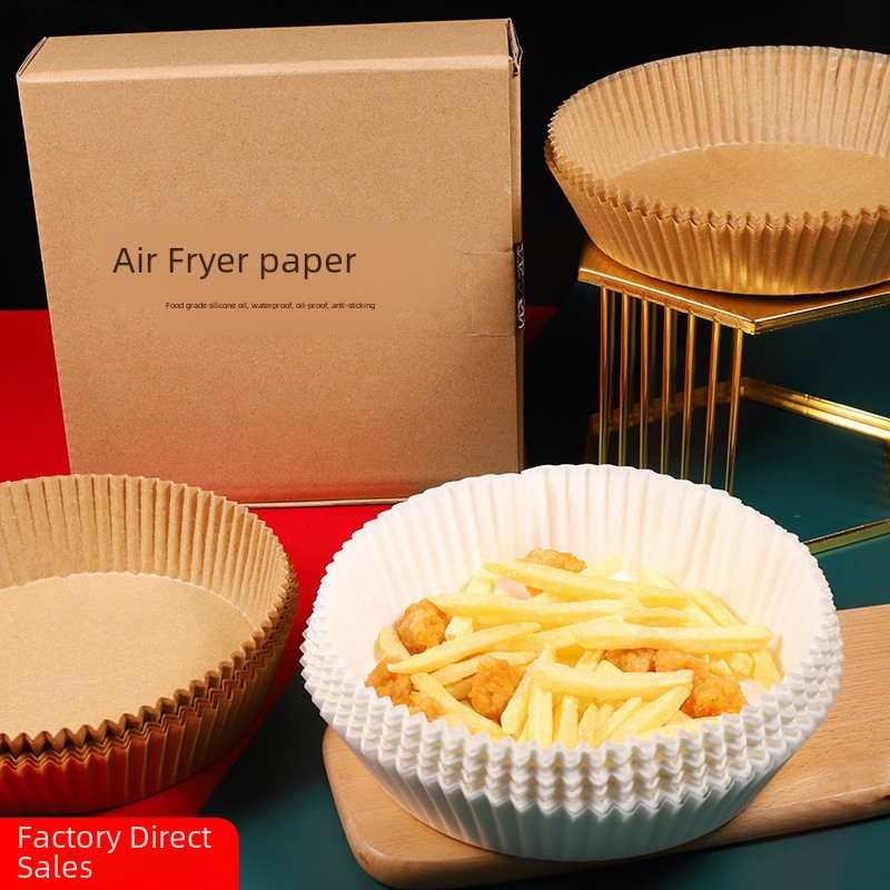 Factory direct air fryer paper special paper oil-absorbing paper tray oil-proof non-stick round high temperature resistant paper baking pad paper