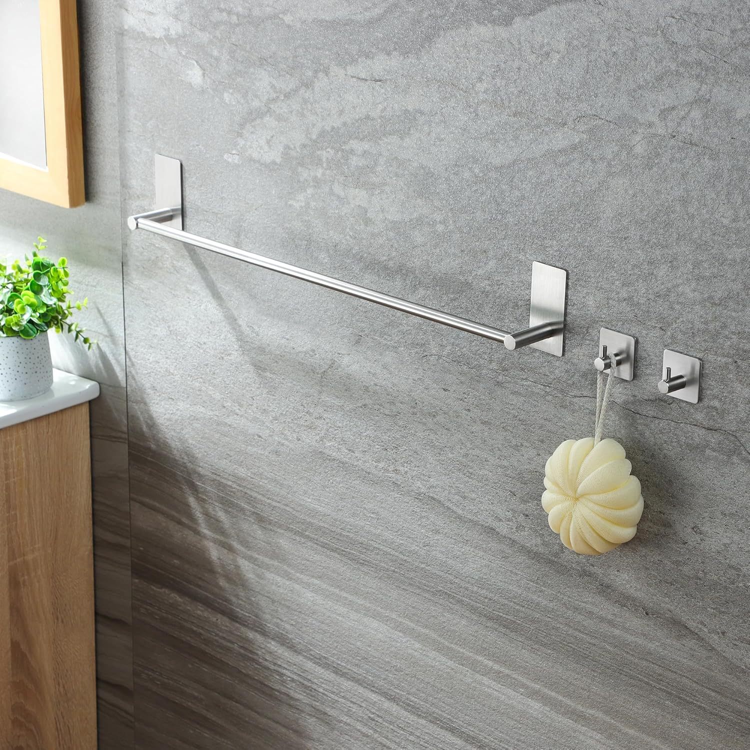 Towel Bar Cross-border Special for 304 Stainless Steel Towel Bar Single Rod Storage Rack Towel Rack Hanging Non-perforated Towel Rack