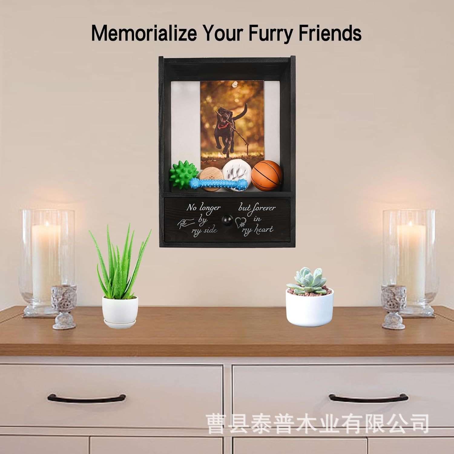 Wooden Pet Memorial Urn Lingtai Pet Cremation Urn Ash Display Pet Cat and Dog Collection Box