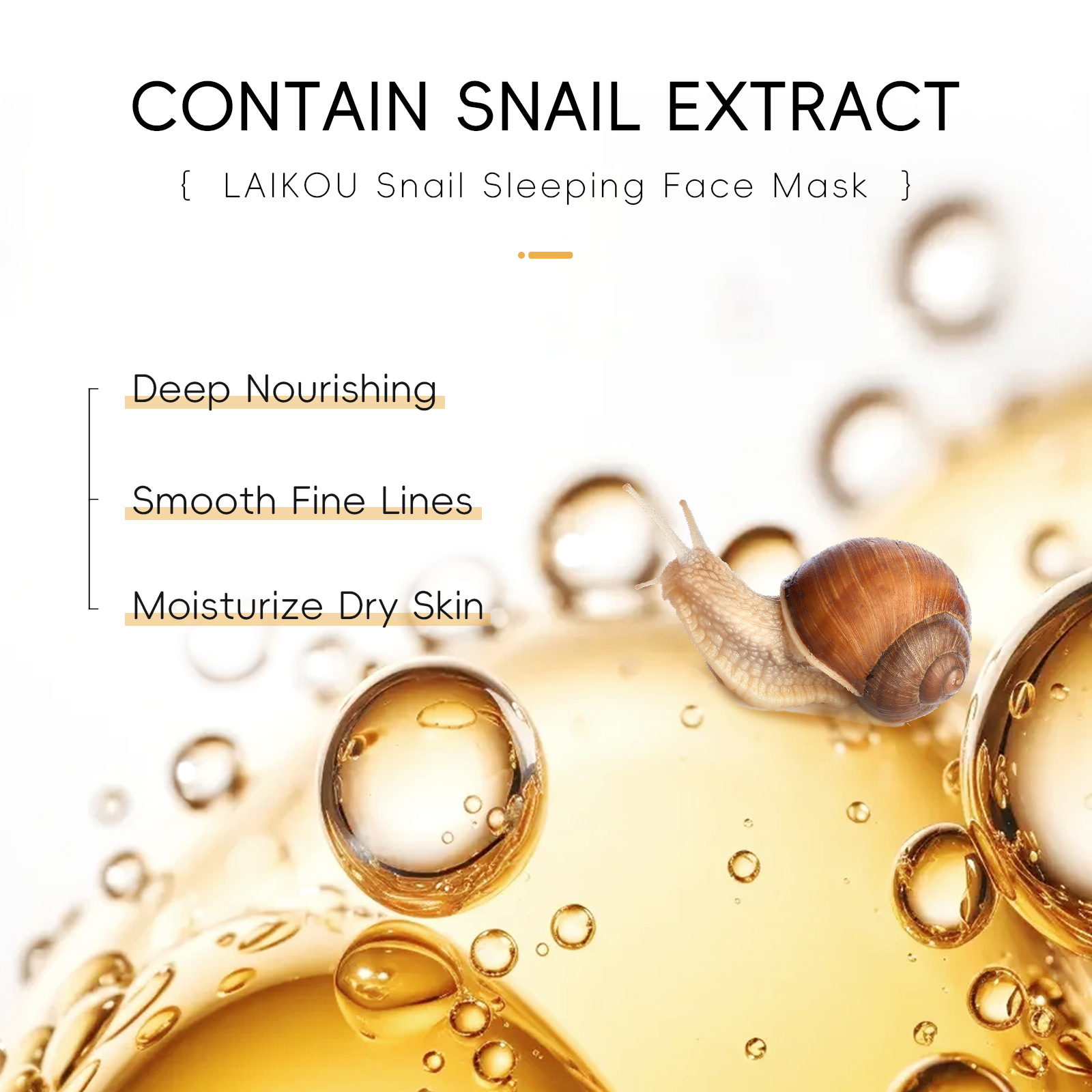 LAIKOU Snail Sleep Mask 3g Trial Pack Wash-free Hydrating Moisturizing Moisturizing Skin Rejuvenating Factory