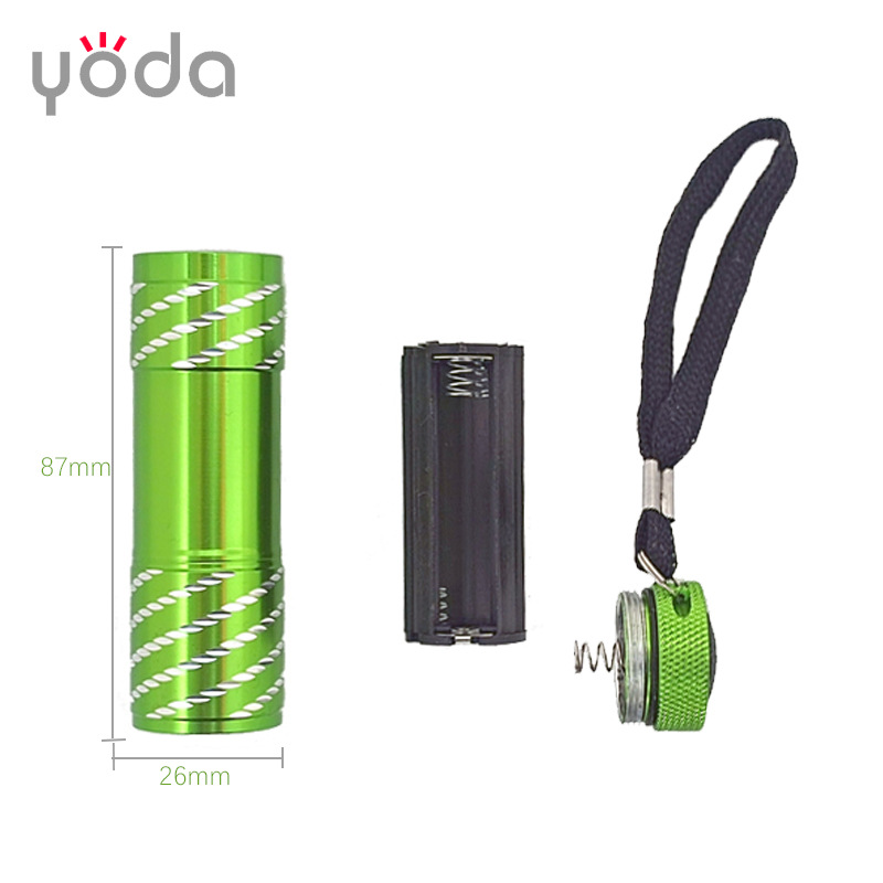 Foreign Trade Japanese and Korean Promotional logo Aluminum Alloy 3*AAA Bright Flower 9LED Dry Battery Mini Gift Flashlight