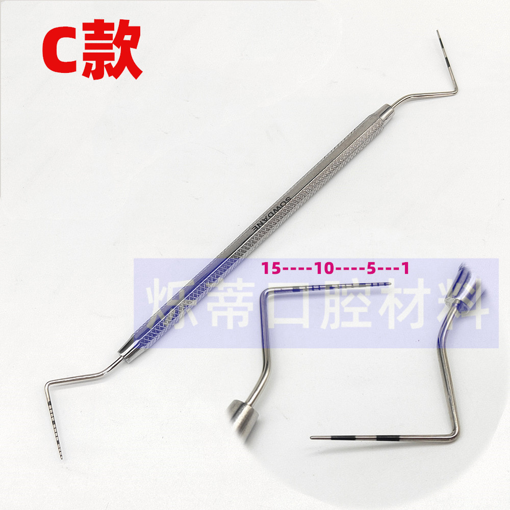 Зубной зонд для периодонтальных карманов с шкалой из нержавеющей стали, двойная головка, цена за единицу, уход за полостью рта