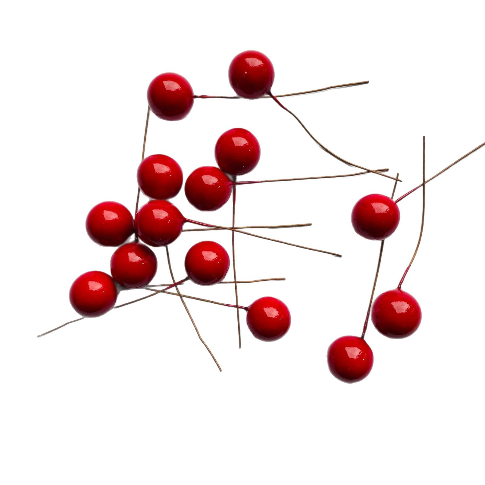 Christmas Red Fruit Artificial Berries Foam Small Red Beans Christmas Tree Ball DIY Hand-Rolled Accessories Wreath Holiday