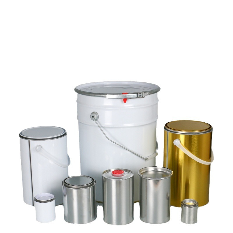 Large Quantity and Excellent Price 4L5L 18L Paint Barrel 20 Liters Round Chemical Tinplate Barrel with Handle 1L Iron Can Paint Barrel