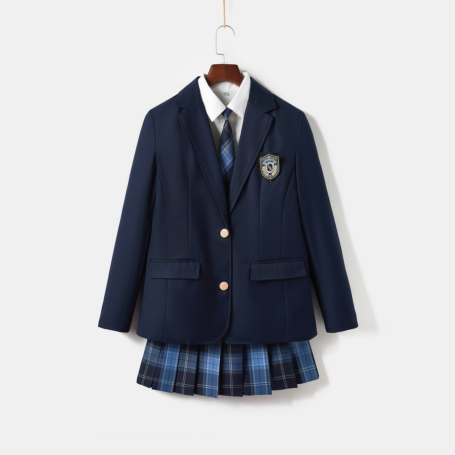 Autumn and Winter JK Uniform Small Suit Women's Jacket College Style Two-Button Suit Japanese Basic Full Set Factory Direct Supply