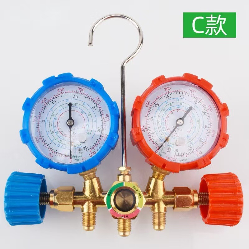 Fluorine Meter 536 Car Air Conditioner R134A Fluorine Meter Valve Double Valve R22 Refrigerant Refrigerant Pressure Gauge Air Conditioner