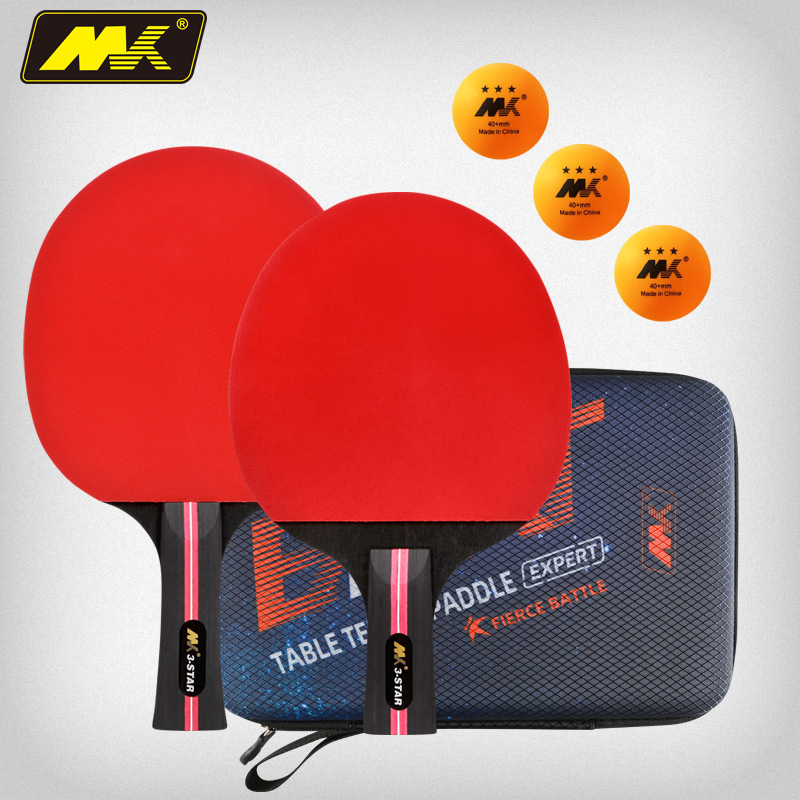 MK Samsung table tennis racket horizontal racket pure wood 3 star table tennis racket suit table tennis paddle