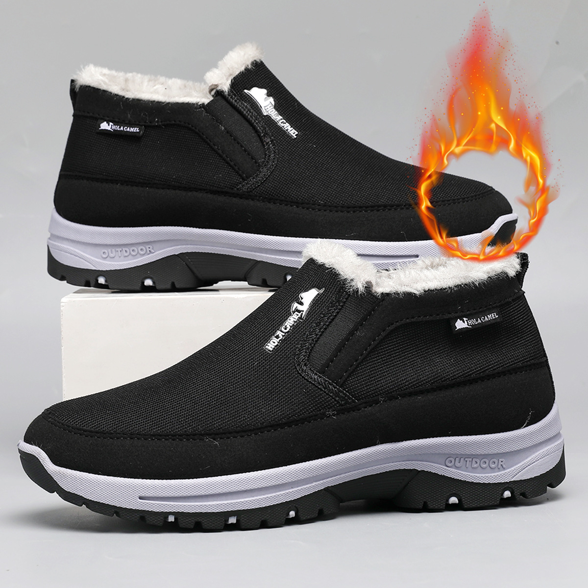 Мужские уличные снежные ботинки, удобные снежные туфли, противоскользящие, с утеплителем, утолщенные теплые хлопковые туфли, повседневные, размер 46