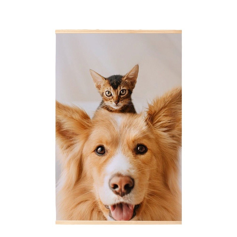 Decorative painting cartoon wooden pole background painting advertising game animation peripheral poster hanging painting living room bedroom factory wholesale