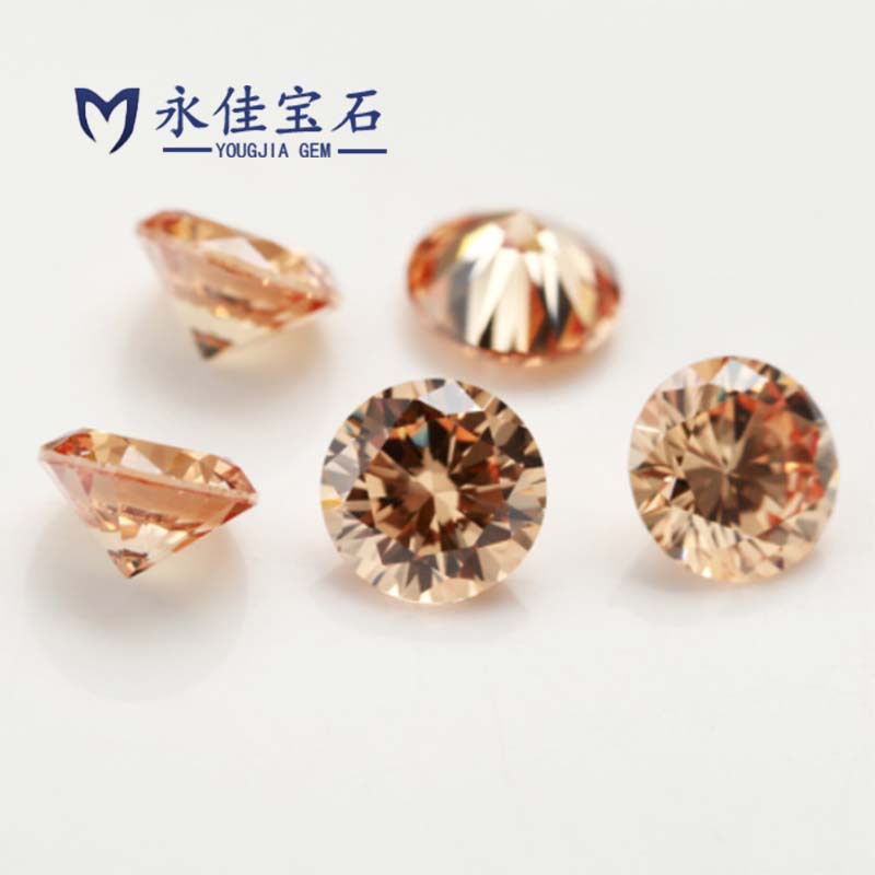 Yongjia Gemstone Colored Crystal Zircon Round Artificial Stone Jewelry Accessories Bare Stone Manicure Diamond Wholesale 3~18mm