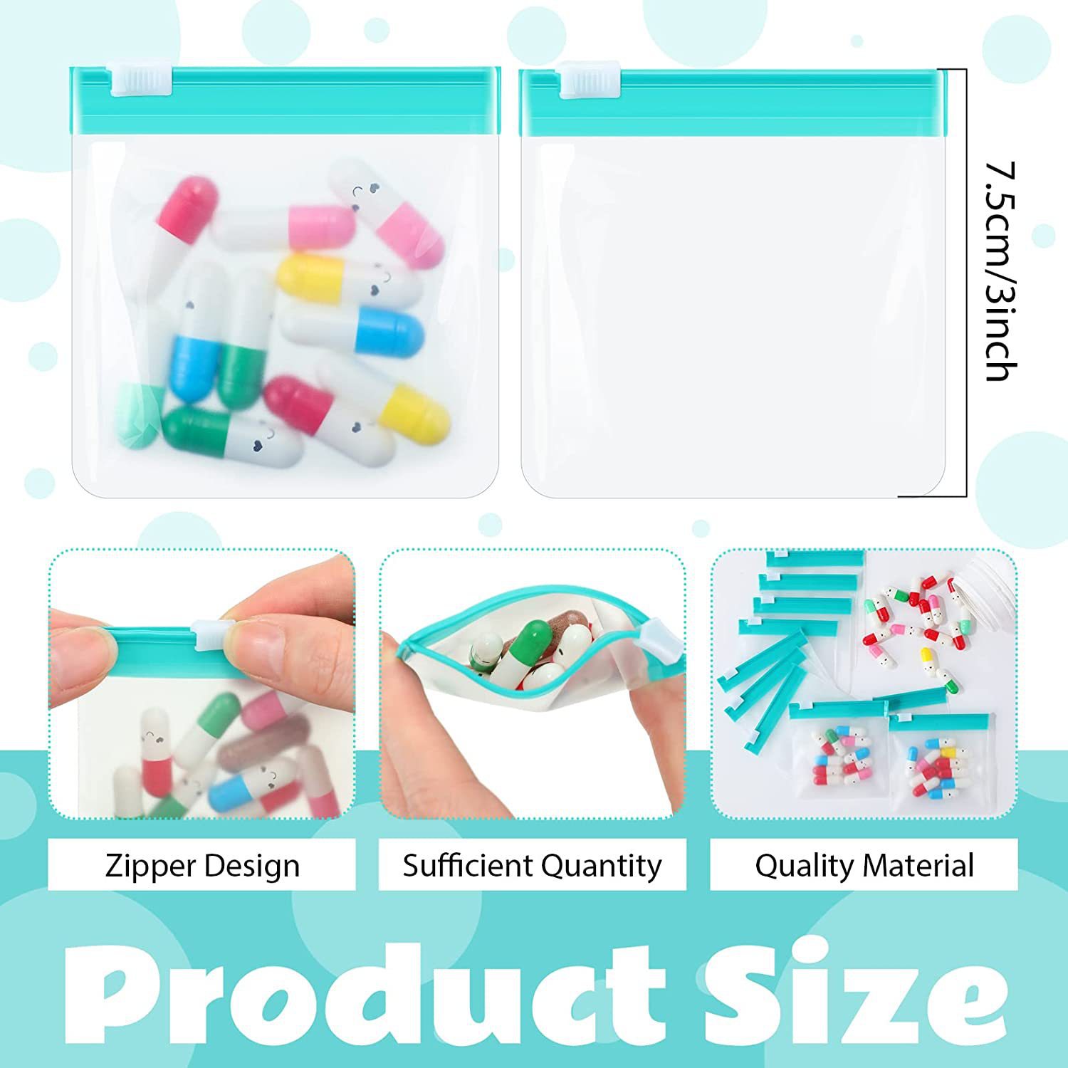 Environmentally Friendly Travel Eva Pill Packaging Bag Transparent Eva Pill Storage Bag Peva Self-Sealing Medicine Storage Bag