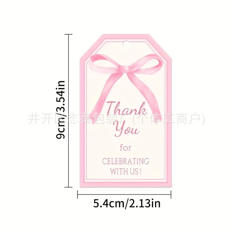 pink Butterfly Thank You Tag Birthday Party Anniversary Thank You Tag Gift Packaging Decoration Supplies