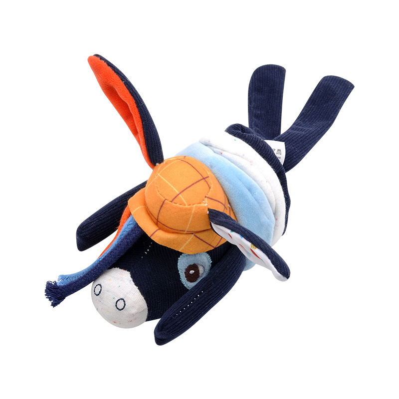 New baby animal pull shock car hanging toy baby stroller pull bell plush bed hanging doll factory direct wholesale