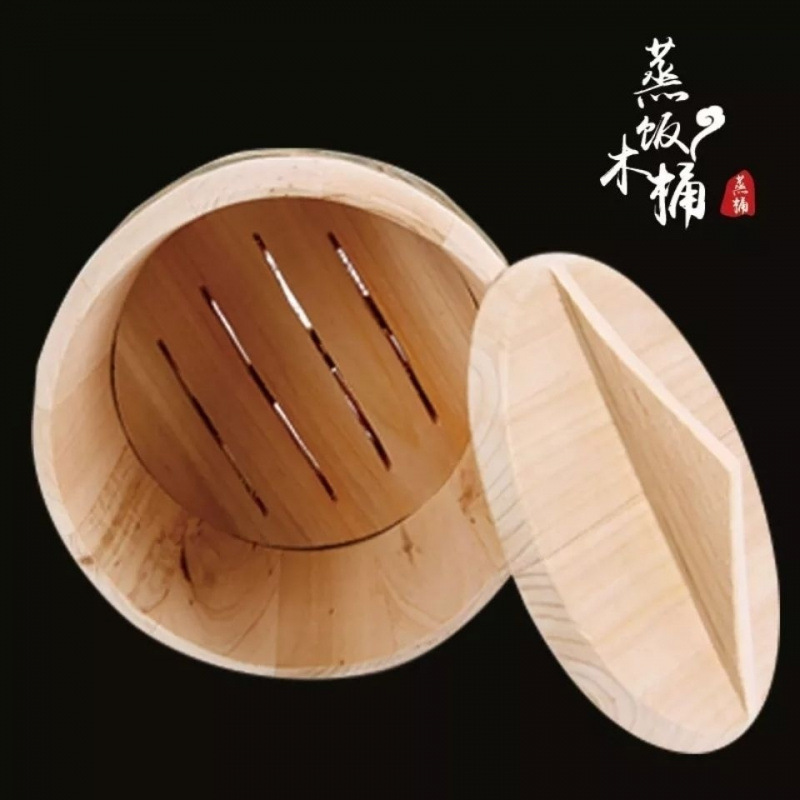 Wooden Steaming Bucket for Rice, Commercial Steaming Bucket, Fir Wood Steaming Bucket, Household Traditional Steaming Base for Glutinous Rice from Guizhou Rural Areas