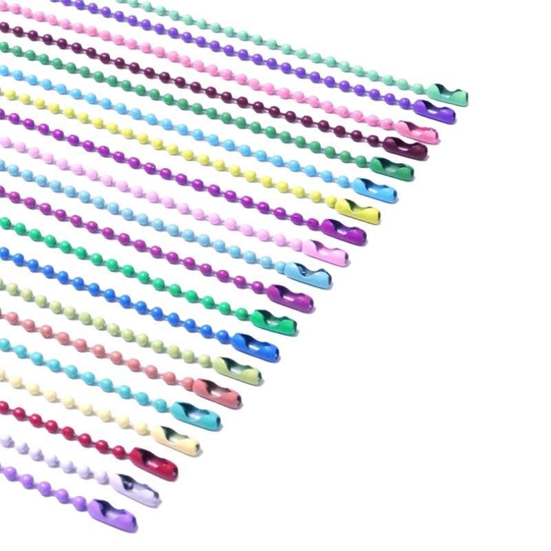 Factory Direct Sales Iron Colorfuled Paint Bead Chain Tag Chain Wave Bead Chain Jewelry Chain DIY Handmade Pendant Key Chain