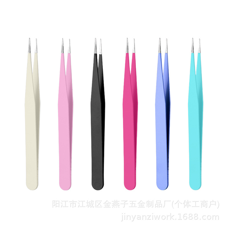 Manufacturer False Eyelash Tweezers Macaron Purple Eyelashes Blooming Stainless Steel Hand Tweezers Grafted Eyelash Tweezers