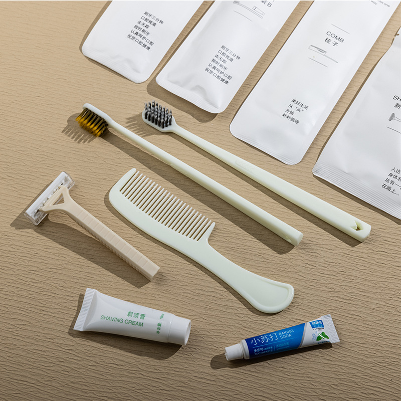 Hotel and B&B Disposable Toothbrush and Toothpaste Soft-Bristled Stone Paper Environmentally Friendly and Biodegradable Disposable Toiletries Set