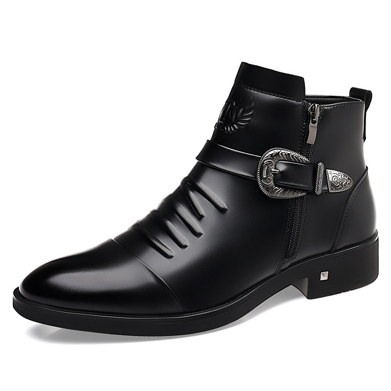 Cross-Border Large Size Boots for Men 2025 Winter New Men's Fashion British Leather Boots Business Formal Chelsea Boots