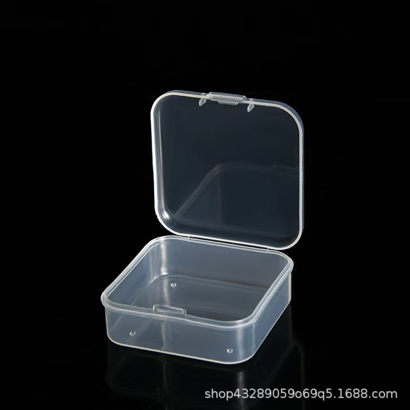Bayonet with Lid 5.5 Small Square Box Storage Box Transparent Plastic Empty Box with Lid Packaging Box Pp Parts Organizing Box