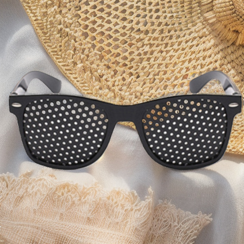 Hot-Selling European and American Rice Nails Multi-Hole Correction Strabismus Amblyopia Glasses to Protect Myopia Full-Hole Glasses Small Hole Pinhole Glasses