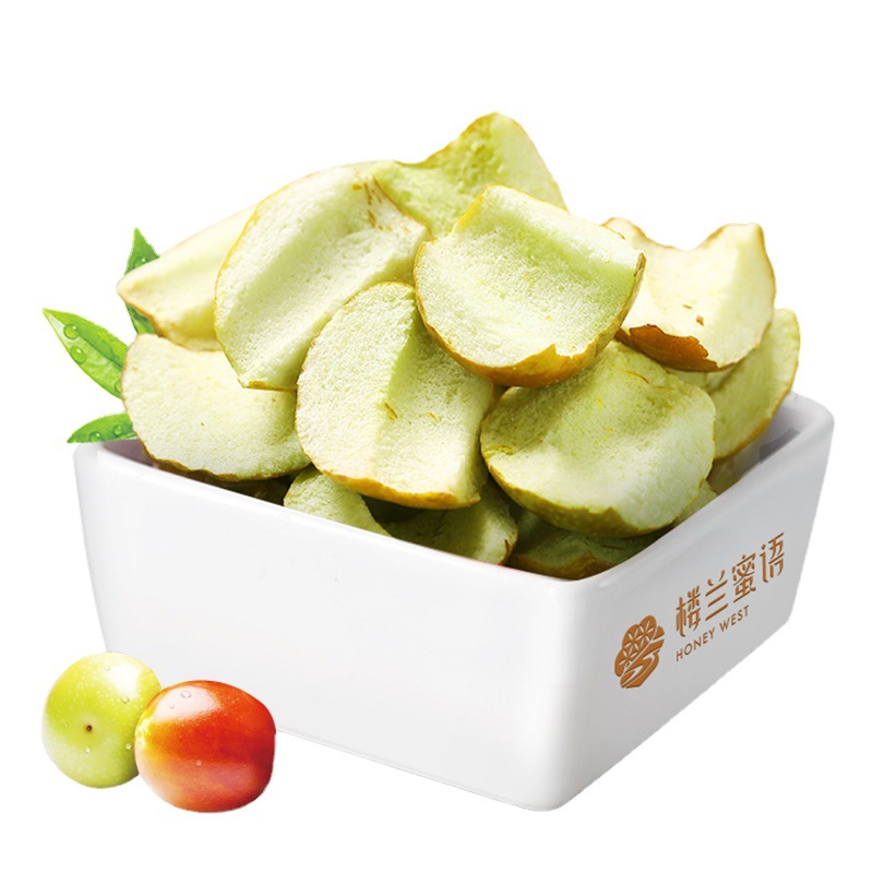 Loulan Miyu freeze-dried green sweet heart Winter Jujube Crisps 15g bags Xinjiang specialty delicious crisp jujube snacks