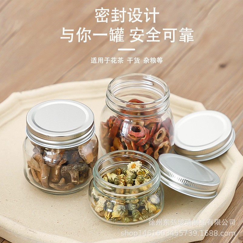 Wholesale New Fangyuan Mason Jar Mason Bottle Mason Cup Label Transparent Honey Jar Sealed Bottle Canned Jam Bottle