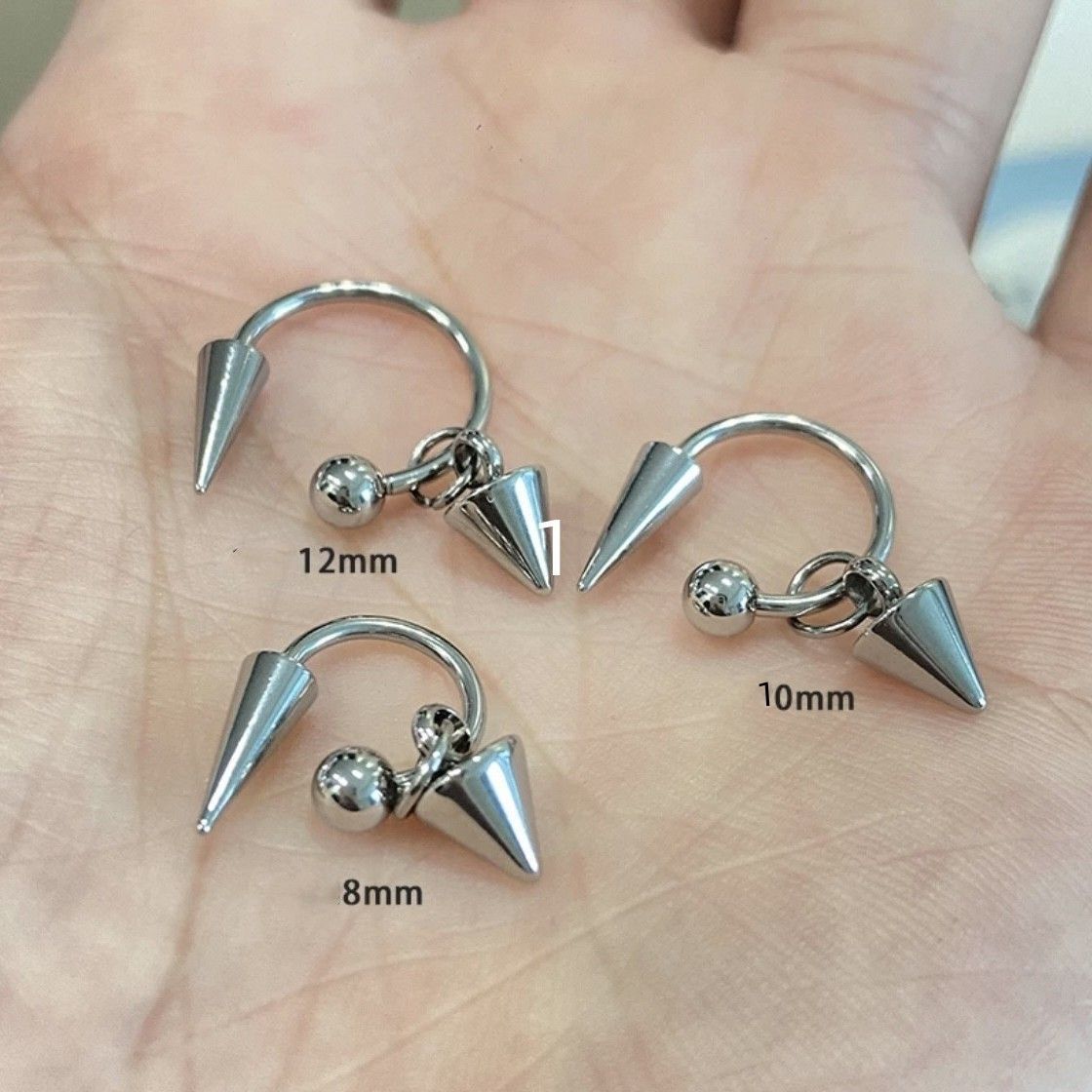 Cross-Border Exquisite High-End Stainless Steel Niche Ear Bone Nail Pointed Cone Earrings Piercing Jewelry Versatile Earrings Earrings
