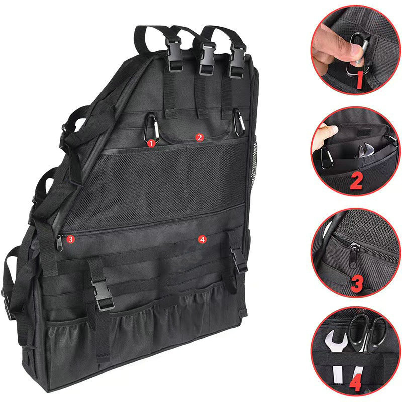 Black Wrangler Off-Road Storage Tool Bag Multi-Functional Roll Bar Modified Roll Bar Storage Bag