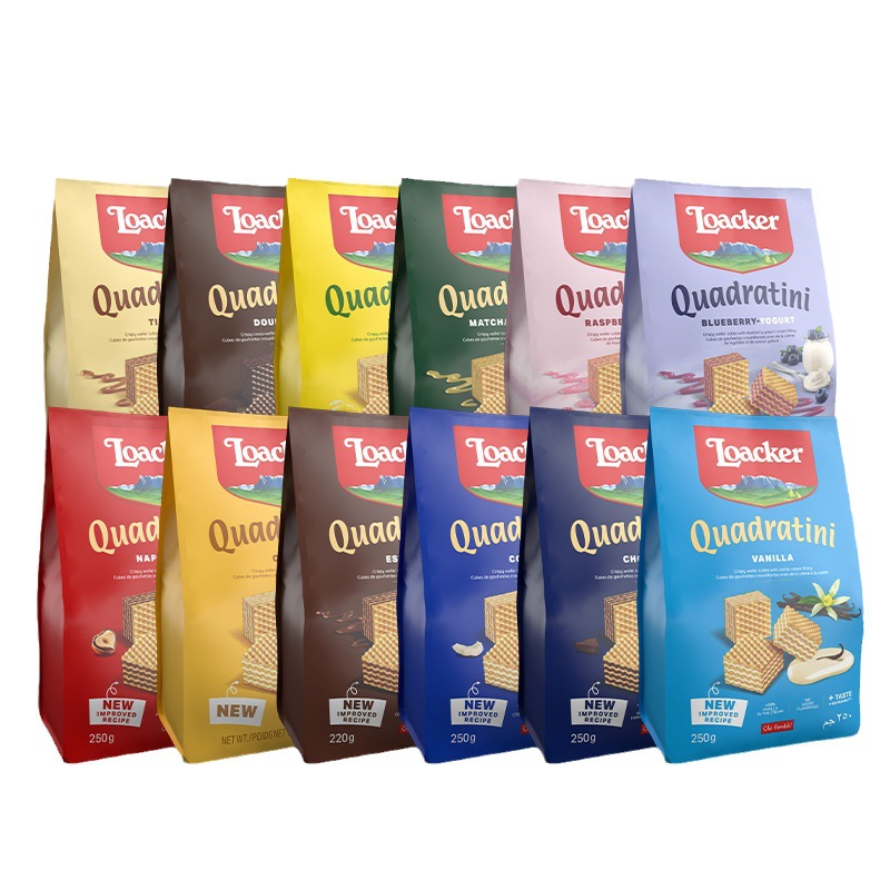 Laijia Loacker Italian wafer biscuits hazelnut chocolate wholesale snacks wedding gift