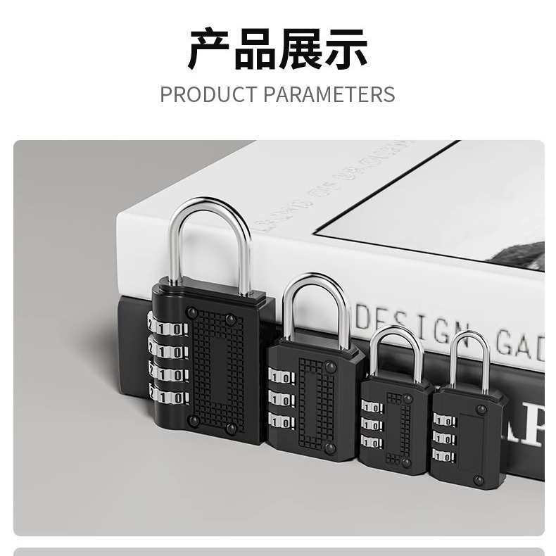 in stock 4 digit combination lock padlock gym warehouse door anti-theft lock metal outdoor large wardrobe padlock