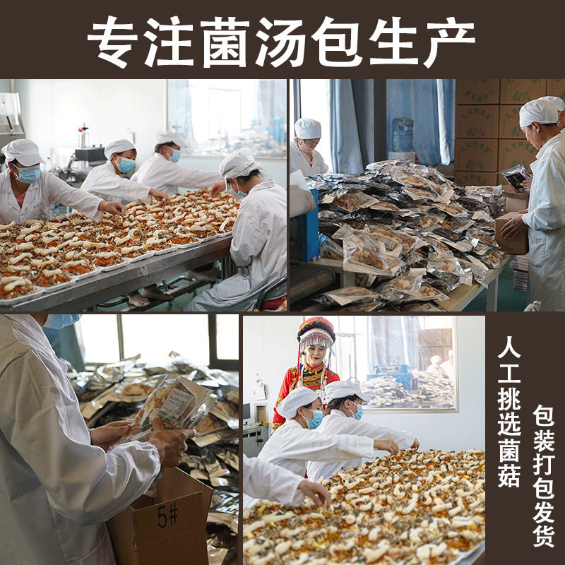 Yunnan Jiumei Colorful Mushroom Soup Bag Yunnan Specialty Dictyophora Dried Mushroom Soup Bag Edible Mushroom Wholesale