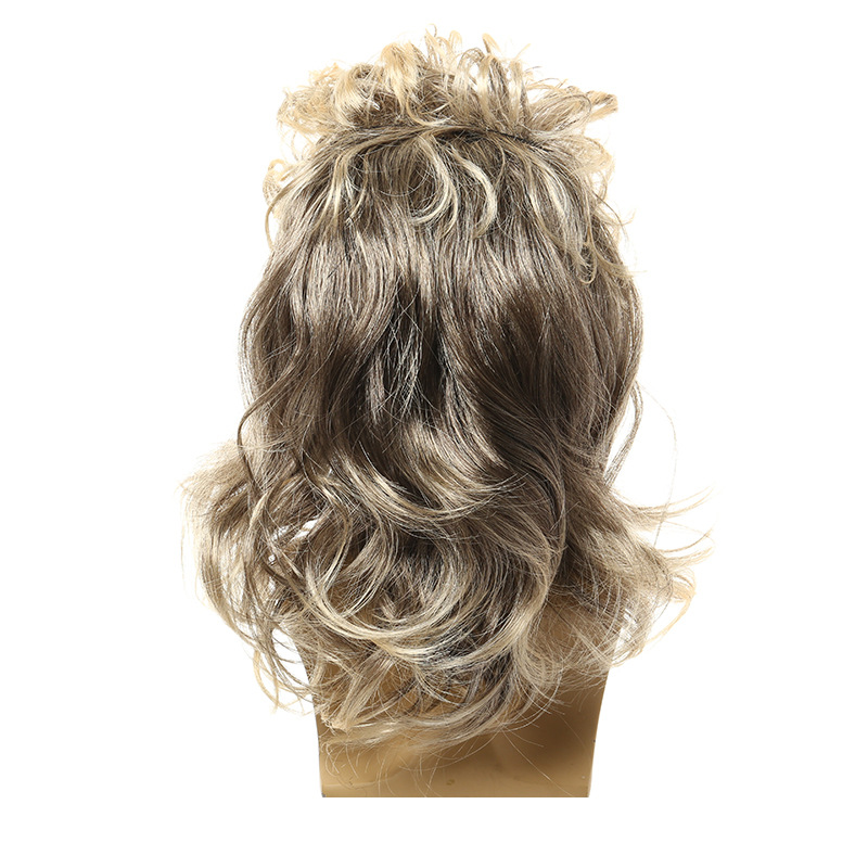 Cross-border Halloween 80s punk heavy metal COS dress up European and American men's rock curly black fish wig disco