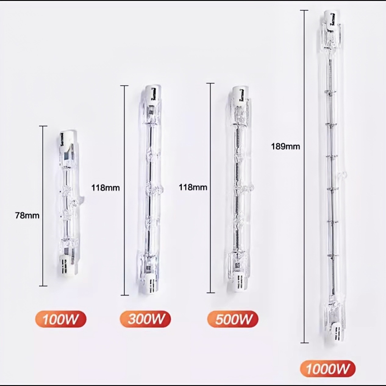 Supply iodine tungsten lamp J 118 500W R7S halogen lamp
